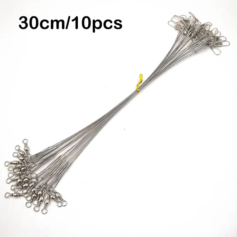 Details about   10Pcs Steel Fishing Line Wire Leader Pesca Tackle Leash Core Lead Accessory Olta 