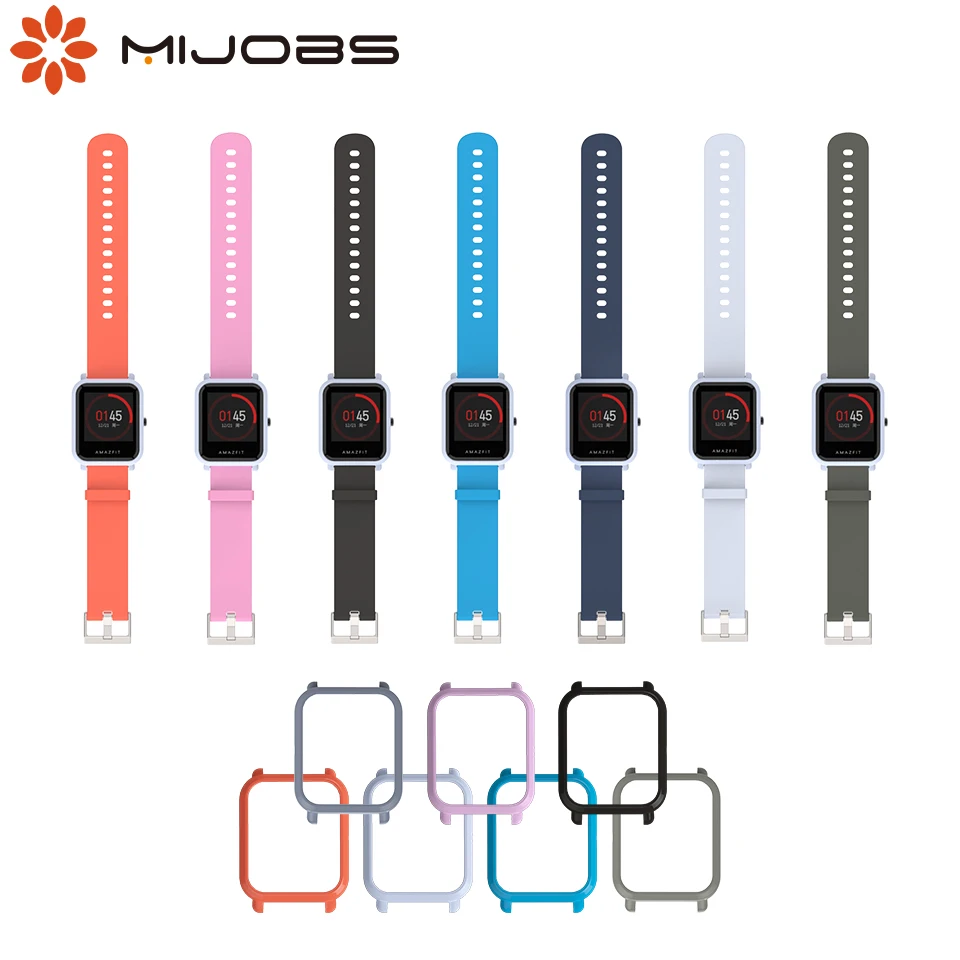 Mijobs 20mm Wrist Strap Hard Plastic PC Shell Protective Case Cover for Huami Amazfit Bip BIT PACE Lite SmartWatch Amazfit Strap Mijobs 20mm Wrist Strap Hard Plastic PC Shell Protective Case Cover for Huami Amazfit Bip BIT PACE Lite SmartWatch Amazfit Strap