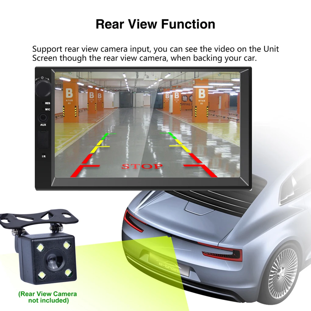 

Practical 7 Inch Ultra-thin Bluetooth Radio FM USB SD 1080P Video Touch Screen MP5 Players for Car