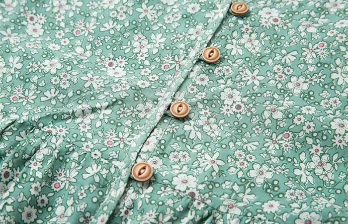 Yinlinhe, зеленое цветочное сексуальное платье на пуговицах, женское, короткий рукав, свободное, бохо, летнее платье,, v-образный вырез, хлопок, пляжное, с оборками, Vestido 941