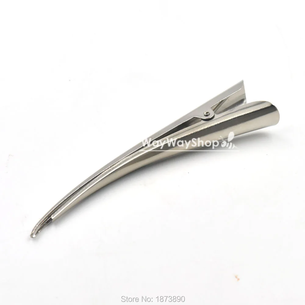 

25 PCS 130mm Hair Alligator Beak Clip Clamp bow Prong Accessory Nickle