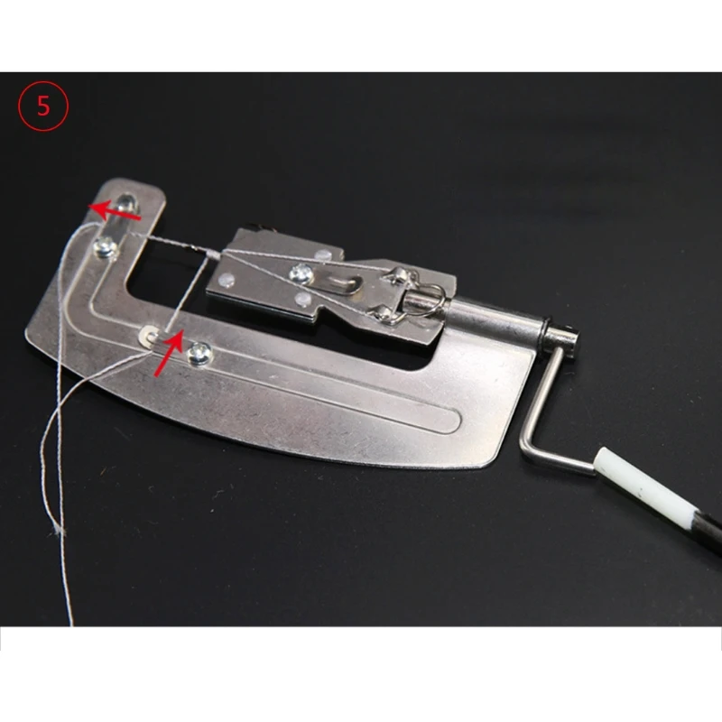 1Pc Stainless Steel Semi Automatic Fishing Hook Line Tier Tie Binding Device Tool