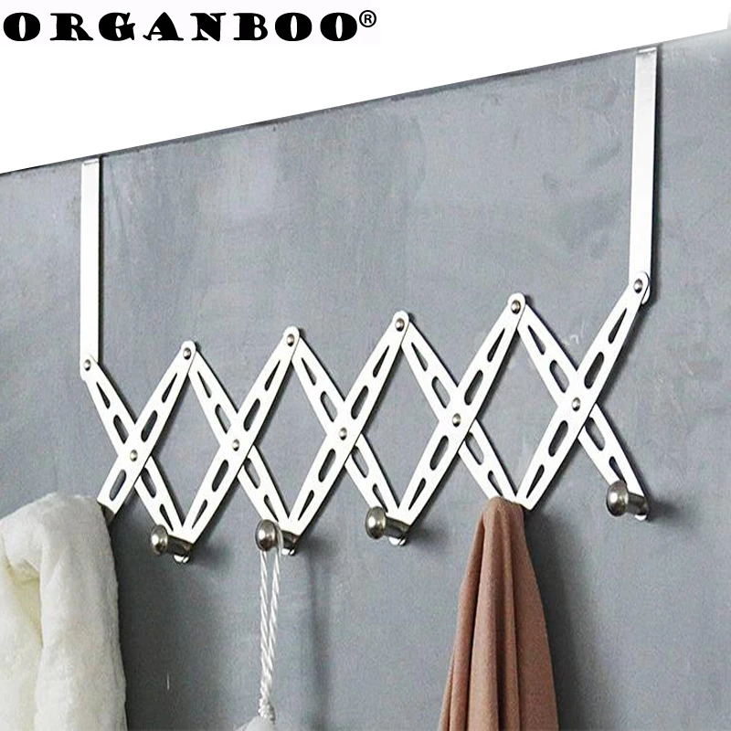 Buy ORGANBOO 1PC Creative nail free stainless steel six folding behind door
