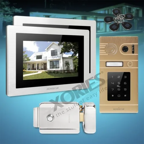 

HOMSECUR 7" Wired Video Door Phone Intercom System Electric Lock+Keys Included BC071-G+BM714-S