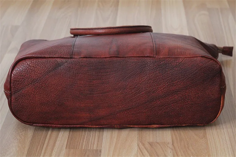 PNDME handmade vintage genuine leather women tote shoulder bag soft cowhide leather handbag ladies large capacity shopping bag