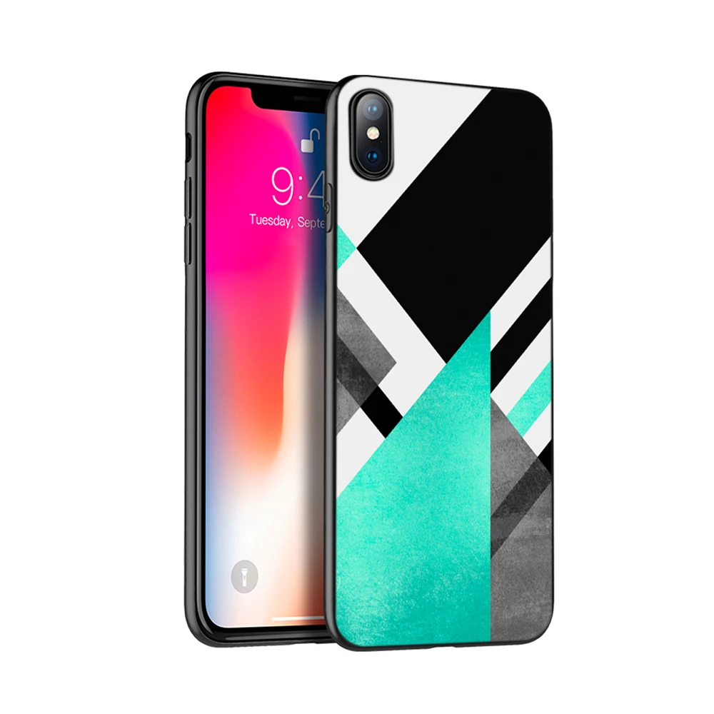 Черный чехол из ТПУ для iphone 5 5s SE 2020 6 6s 7 8 plus x 10 XR XS 11 pro MAX с мраморной линией и