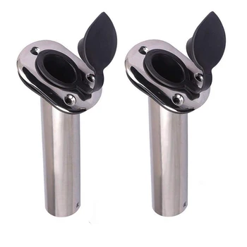 

15 Degree Boat Flush Mount Fish Rod Holder Marine 304 Stainless Steel Fishing Pole Rod Holder Pod Stand With Cap boat accessorie