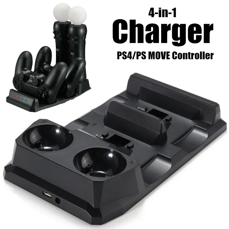 4 in 1 Quad PS 4 Charging Dock Station Stand for Sony Playstation 4 PS4