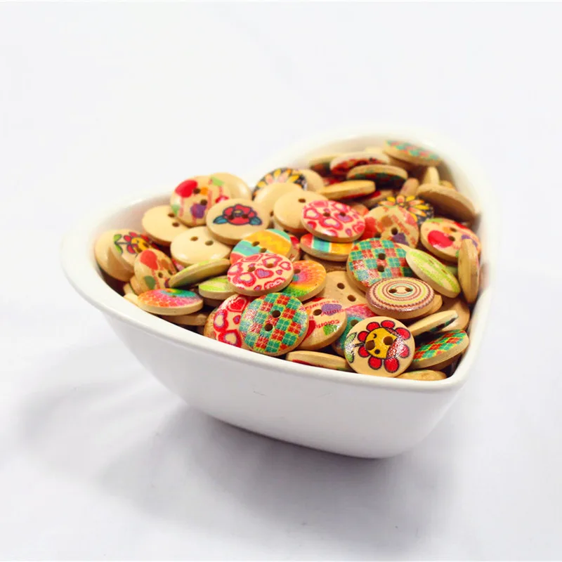 

50-100pcs mix 15mm wooden buttons clasp factory direct wholesale models hot models wooden buttons sewing supplies,x3