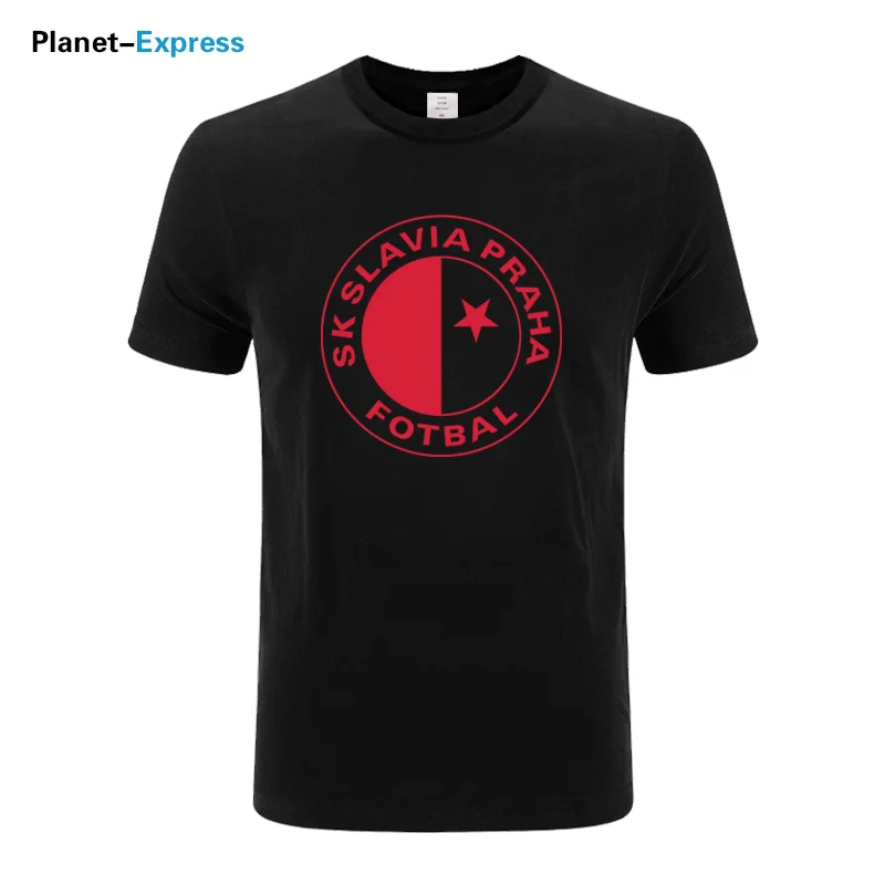 SK Slavia Praha футболка с чешским принтом Праги Мужская футболка качественная хлопковая футболка для мужчин плюс размер XS-3XL