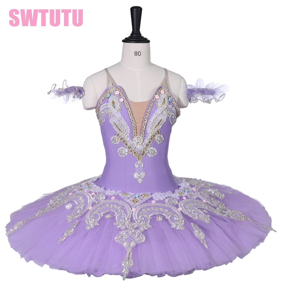 Adult Performance Platter Ballet Stage Costume Child Lilac Sleeping Beauty Professional Ballet Tutu for Women BT9059C