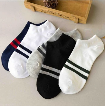 

Men Cute Socks Harajuku Cartoon Stripe Pattern Casual Cotton Happy Funny Male Ankle Socks Thin Summer Low Cut Style 5Pairs