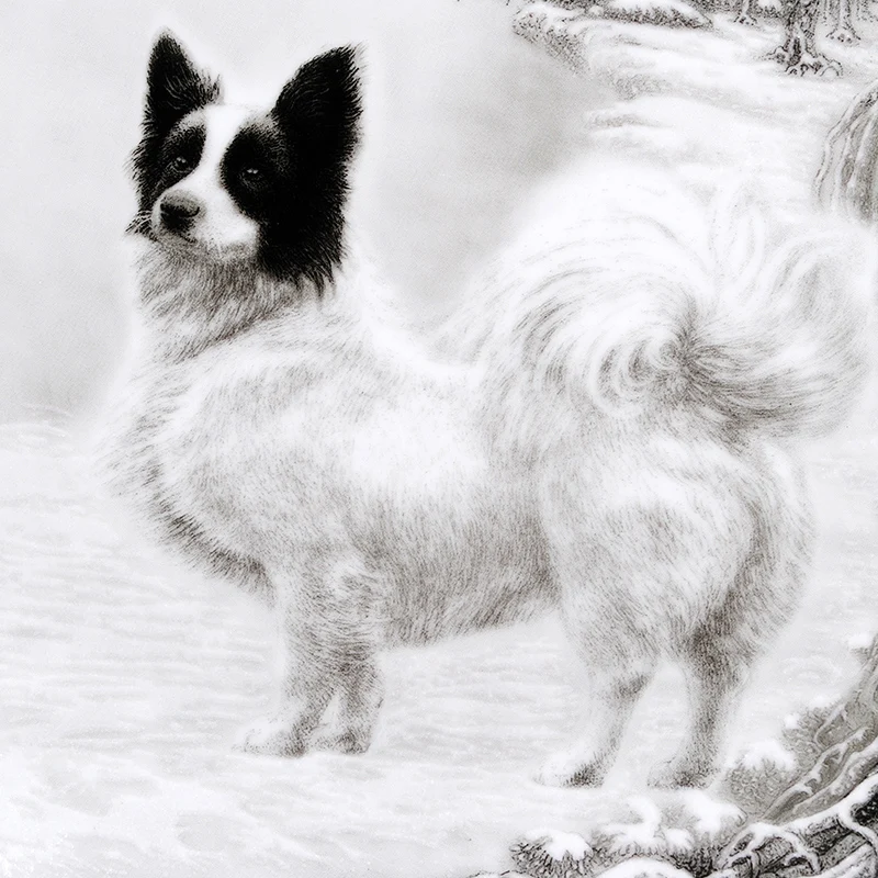 Jingdehzne Keramik Dekoratif Piring Hamony Anjing Dekorasi