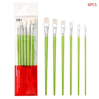 

6 Pcs Painting Pen Art Tools Gouache Brush Goat's Hair Gouache Watercolor Brush Wool Oil Painting Set Pen
