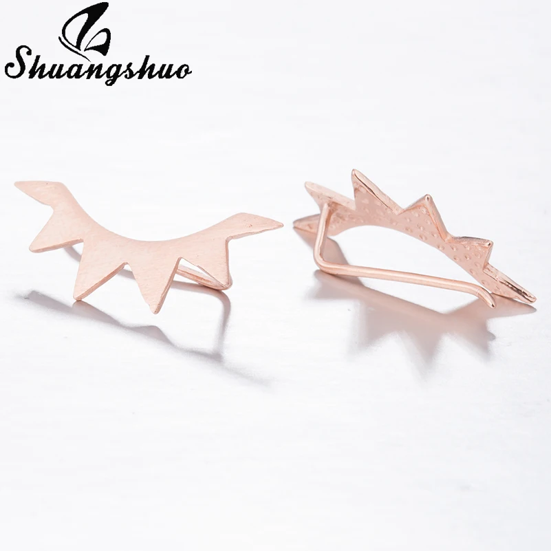 Shuangshuo Sunburst серьги подъемники для ушей гвоздики женщин геометрические