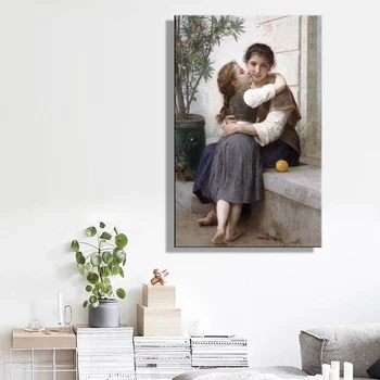 A Little Coaxing by William-Adolphe Bouguereau Printed on Canvas 2