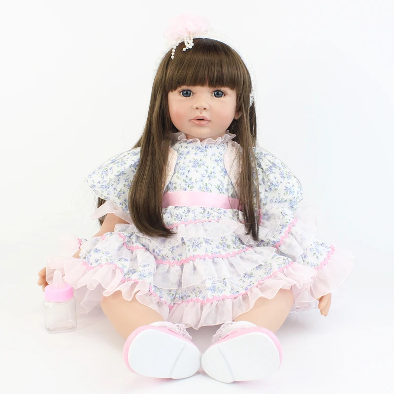 60 см силиконовая кукла-Реборн, виниловая игрушка для маленьких принцесс, живая кукла для девочек, подарок на день рождения, игрушка для игры в дом