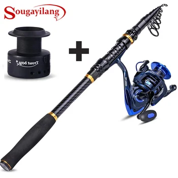 

Sougayilang 1.8-3.6m Telescopic Fishing Rod - 24 Ton Carbon Fiber Rod and 13+1BB Fishing Reel Travel Fishing Rod Combo Pesca