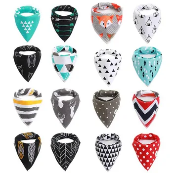 

DHL 20set 4pcs/set Soft Cotton Baby Bibs Adjustable Washable Baberos Arrow Wave Newborn Baby Feeding Bandana Babero
