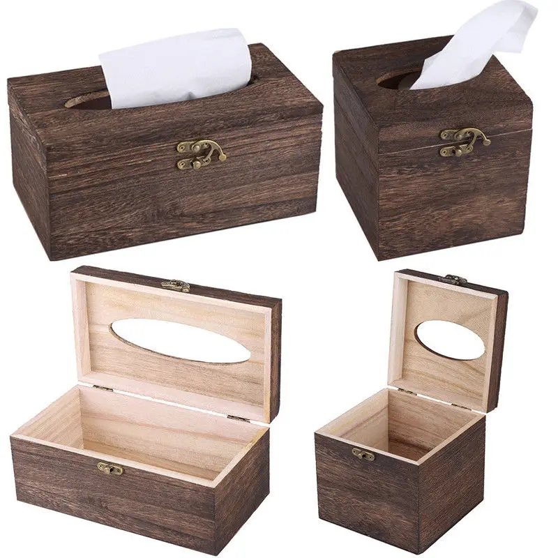 

Durable Burned Wooden Tissue Box Drawer Toilet Car Paper Cover Bar Restaurant Chinese Beautiful Napkin Holder Case Home Decor