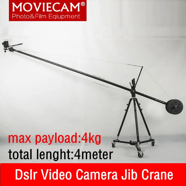 

4kg Load INLPIE 4 Meter Aluminium Pan Tilt Head Portable Adjustable Lenght Mini Professional DSLR Video Camera Crane Jib Arm