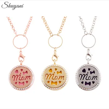 

10pcs Mother Day's Gift Mom Essential Oil Diffusing Perfume Aromatherapy Locket Necklace with Chain and Colorful Felt Pads