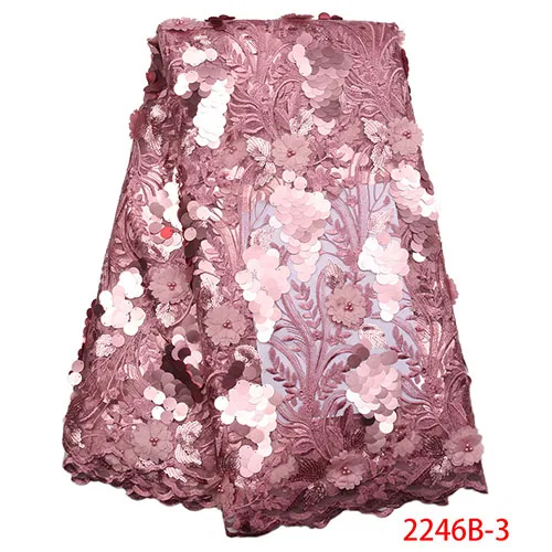 Африканская кружевная ткань с блестками нигерийское французское Тюлевое кружево с пайетками кружевная ткань с вышивкой для платья APW2246B - Цвет: 2246B-3