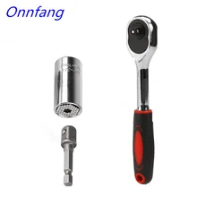 Onnfang magia chave chave de catraca universal soquete multi função 7-19mm adaptador de broca de energia do carro ferramentas manuais
