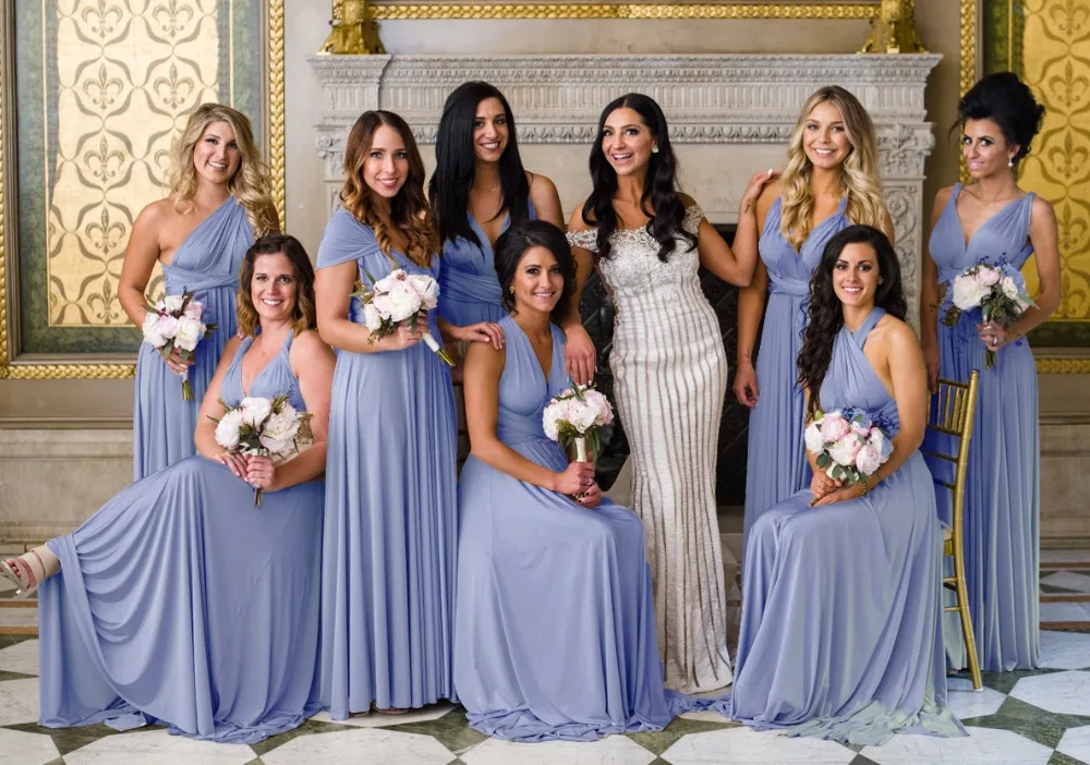 

2019Bridesmaid Dress infinity periwinkle convertible Infinity Dusty Blue Prom Party Maternity Dresses