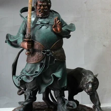 Xd 002978 2" Китайский Народный Чистая Бронзовый Маммона Деньги Богатство Бог Статуя Тигра Скульптура