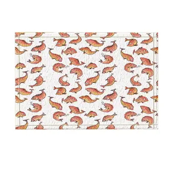 

Animal Decor, Cartoon Red Carp Wildlife Bath Rugs, Non-Slip Funny Indoor Outdoor Doormat