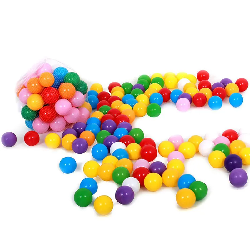 TUKATO 100 шт красочные мягкие шарики океана для детей экологически чистые пластмассовые, для бассейна плавать игрушки для манежа палатка волна мяч игрушки на открытом воздухе веселье