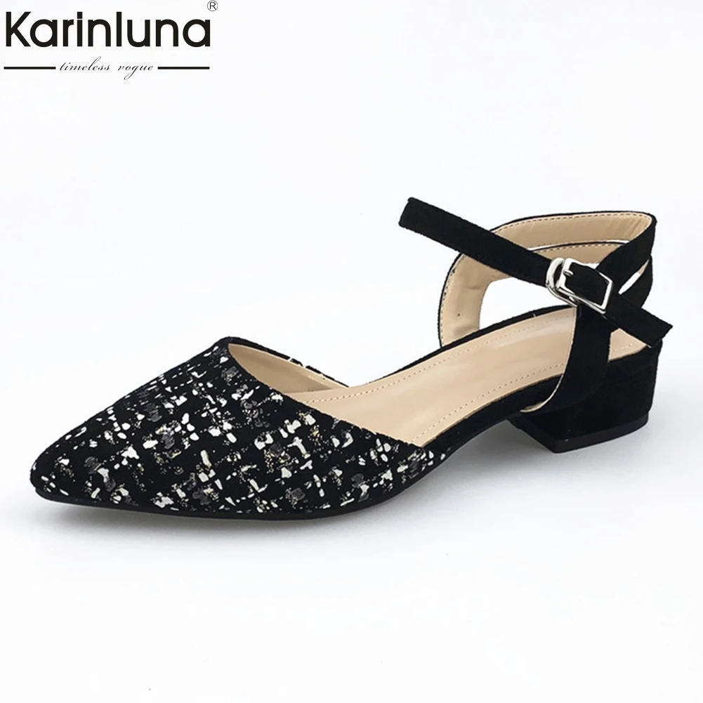 

Big size 33-43 buckle strap sandals woman shoes thick heels black party women shoes woman sandals footwear 2019