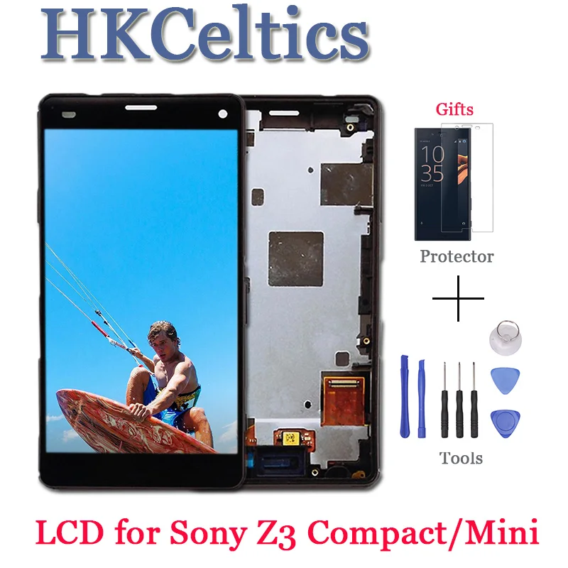 100% Оригинальный ЖК-дисплей 4 6 &quotдля Sony Xperia Z3 Compact D5803 D5833 датчик дигитайзера Мини в