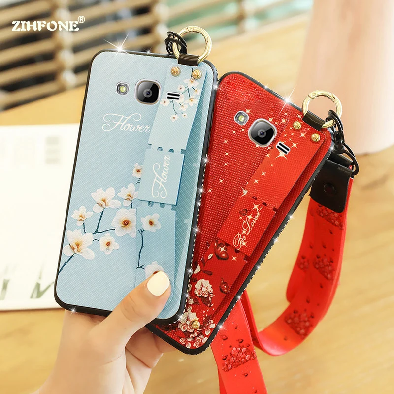 Ювелирное силиконовый чехол для Samsung Galaxy J3 2016 j310 случае наручный браслет с