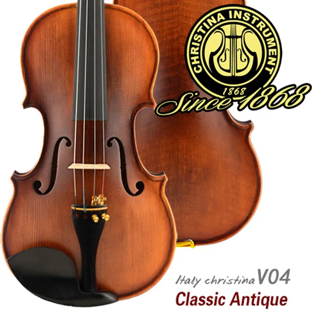 Cheap Italy professional Violin Christina V04 Maple wood violino 4/4 Antique natural flamed hand made violin 3/4,send rosin,case,bow