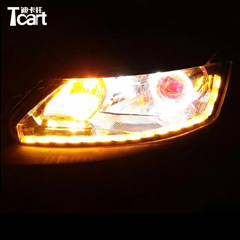 Дневные ходовые Противотуманные фары Tcart Белый светодиодный ДХО с желтыми
