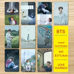 Youpop BTS Bangtan мальчики 5th альбом любить себя JHOPE JIMIN V фото версия для студенческого билета автобус ПВХ кристалл карты наклейки