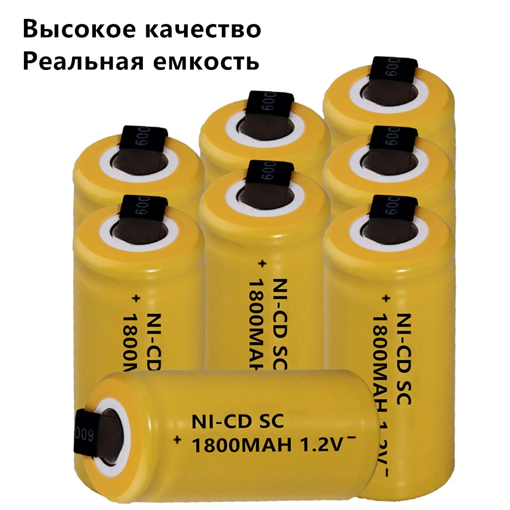 TF карта с фактическим объемом! 8 шт. аккумулятор SC 1 2 V NICD 1800 mah батареи для