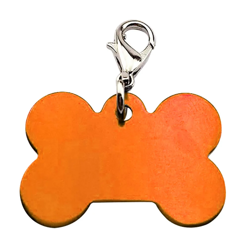 New Fashion Qualified Alloy Charm Bone Glitter Paw Dog Cat Tag Pendant Pet ID Collar High Quality Pet ID Collar Dropship - Цвет: Orange