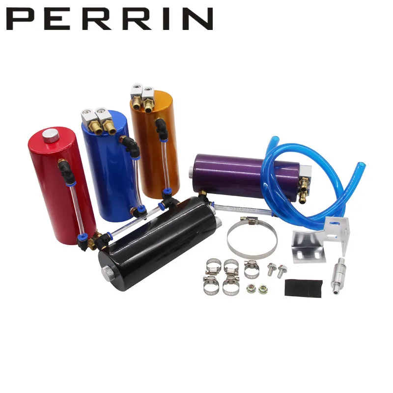 Universal Aluminum Racing Oil Catch Tank Round Can Reservoir Turbo Fuel Supply