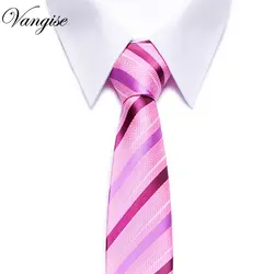 Vangise бренд Cravate 2016 Новинка Для мужчин s шеи связей 8 см классический полосатый галстук для жениха Для мужчин галстуки тонкий шелковые