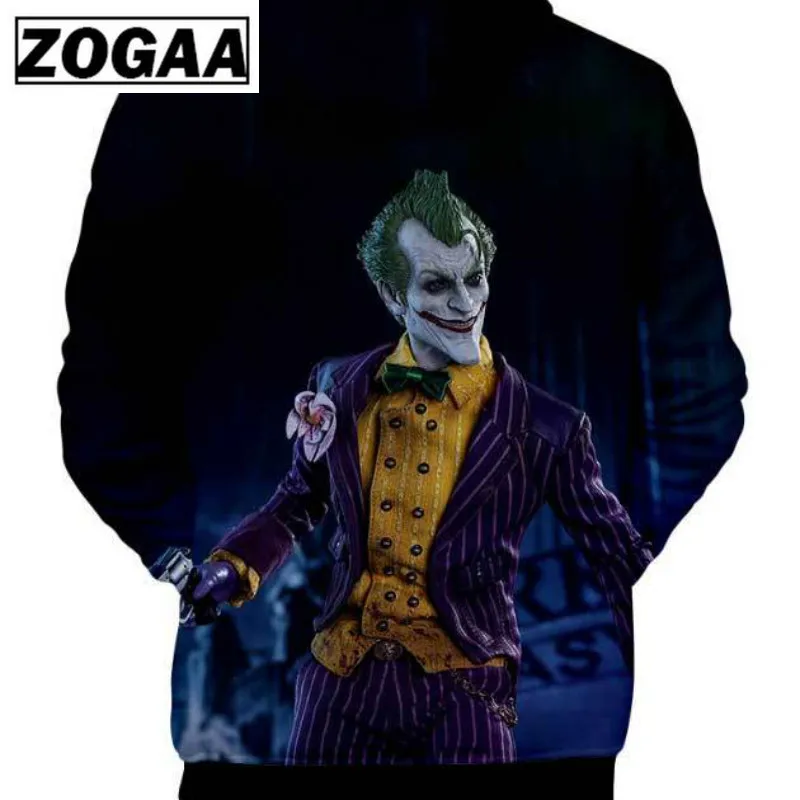 NEW Hip-hop Style Long Sleeve Round Neck Loose Hoodies for Men and Women with Horrific HAHA , Dc Joker Graphic  2019