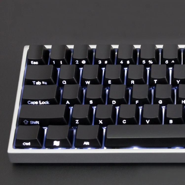 

YMDK 104 87 61 ABS Side-lit Side Backlit Black Keycap Set OEM Profile For MX Mechanical Keyboard