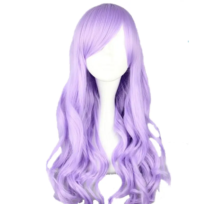 MCOSER 70 см/см 60 см Длинные Синтетические волнистые Burhundy косплэй парик светло фиолетовый цвет 100% Высокое температура волокно WIG-406A