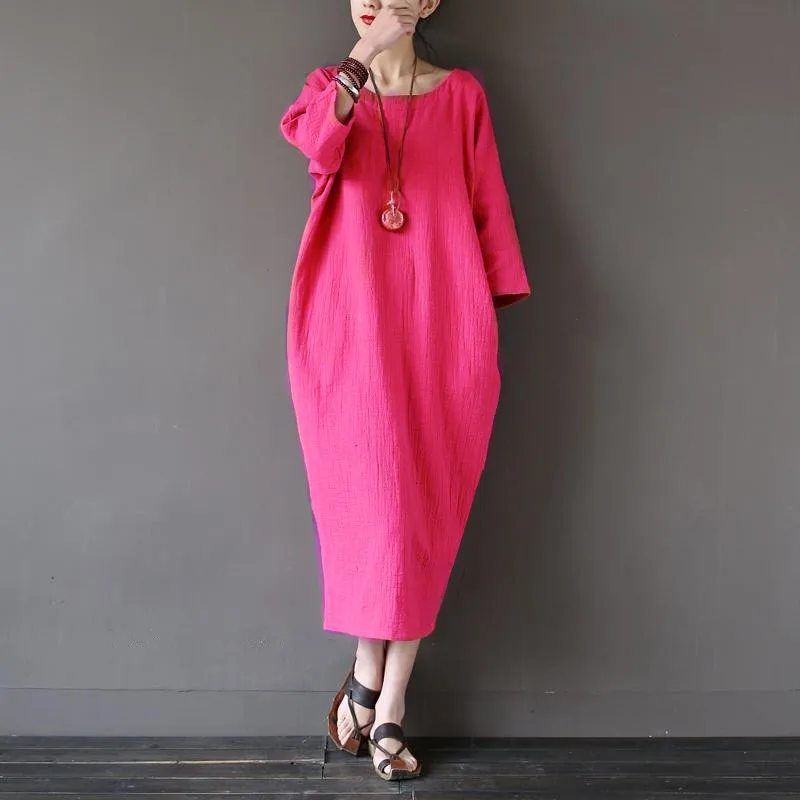 Платье женское длинное из хлопка и льна 11 цветов|dress 2009|dress chicdress up dress |