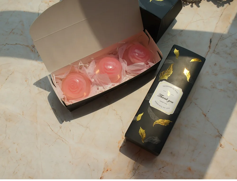 Золотой черный желтый перо ручной работы дизайн 10 шт 21,5*7*5 см бумажная коробка конфетное мыло с запахом печенья шоколадные вечерние Упаковка для подарков на день рождения