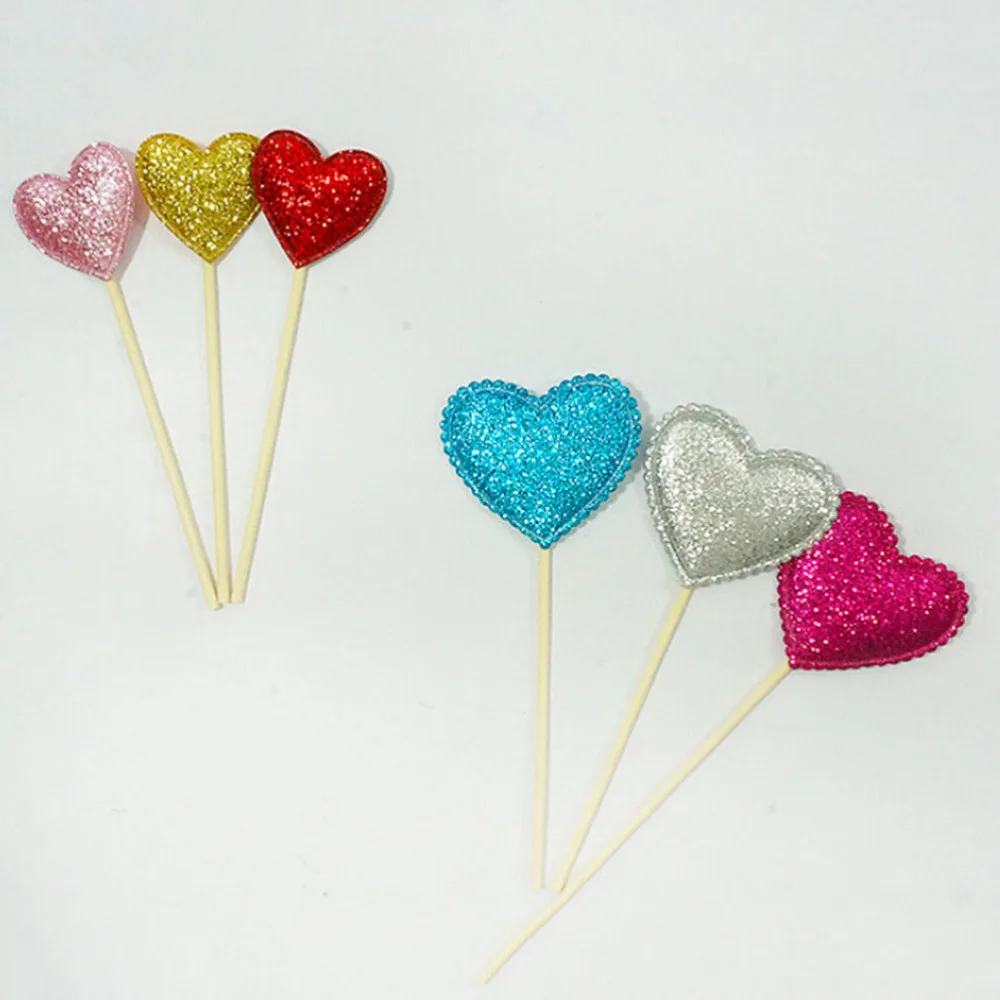6PCS Baby Girls Boys Birthday Party Decoration Dessert Fruit Topper Custom Handmade Star Crown Heart Wedding Cupcake Toppers