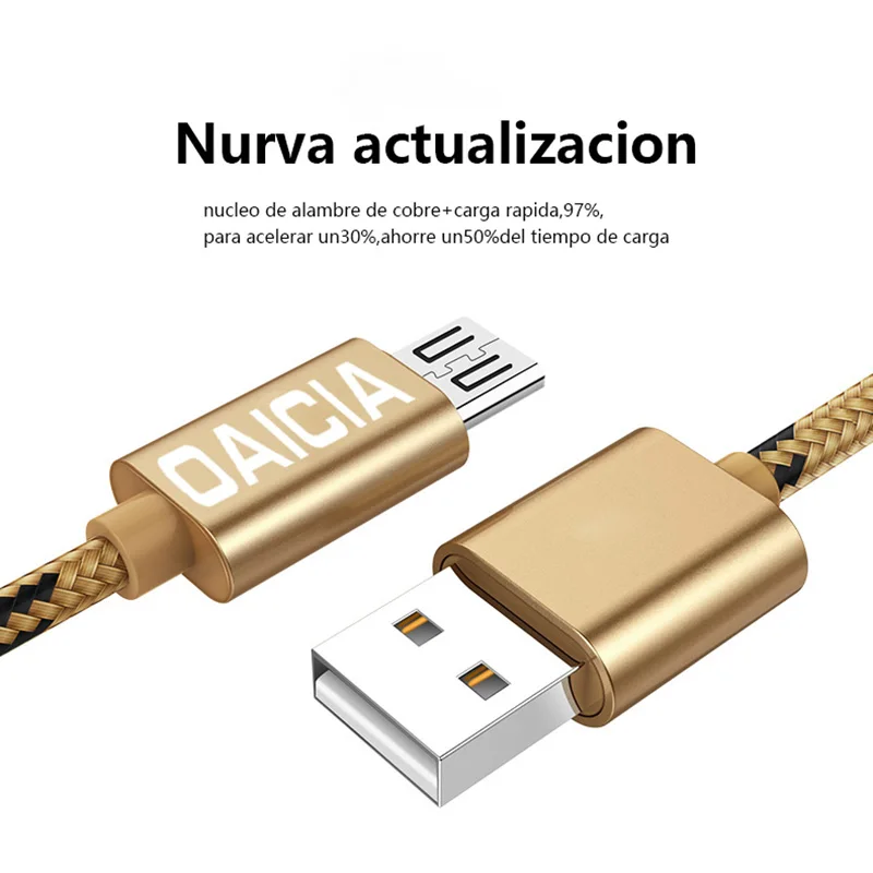 1 м 2 м Micro USB кабель 3A нейлон Быстрая зарядка USB кабель для передачи данных для samsung Xiaomi LG планшет Android мобильный телефон usb зарядный шнур