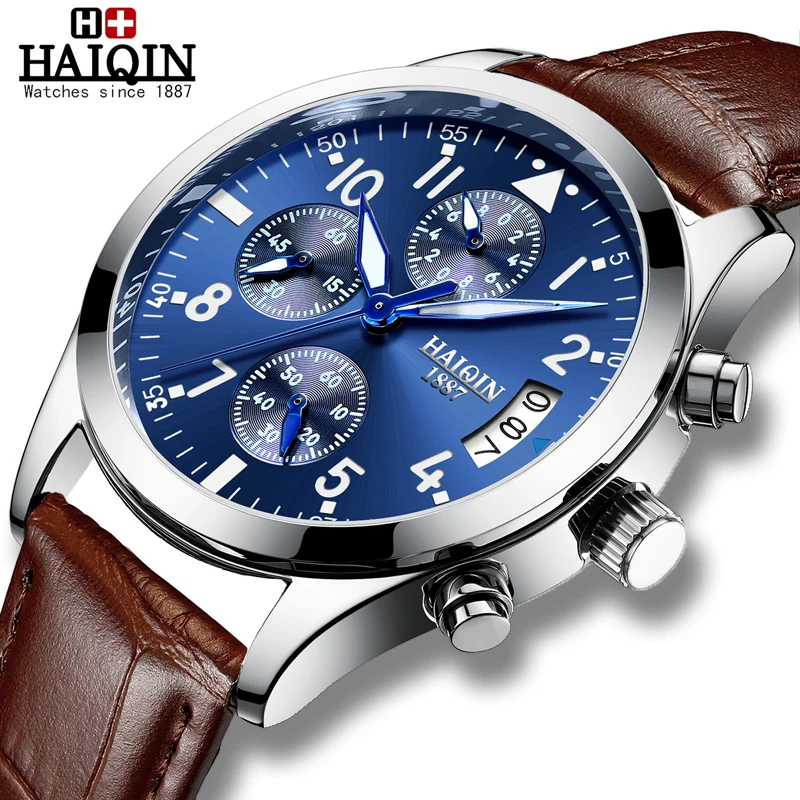 HAIQIN Reloj hombres спортивные мужские s часы лучший бренд класса люкс Мужские кварцевые наручные часы мужские водонепроницаемые relogio masculino новые